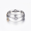 304 Stainless Steel Couple Rings RJEW-P057-15-9-7