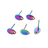 Rainbow Color 304 Stainless Steel Stud Earring Findings STAS-N098-022-1