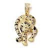 Rack Plating Brass Micro Pave Black Cubic Zirconia Pendants KK-P267-03A-G-1