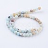 Frosted Natural Flower Amazonite Round Bead Strands X-G-E334-8mm-09-2