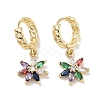 Real 18K Gold Plated Brass Dangle Hoop Earrings EJEW-L269-031G-02-1