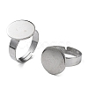 Adjustable 304 Stainless Steel Finger Rings Components STAS-F149-21P-E-1
