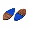 Transparent Resin & Walnut Wood Pendants RESI-N025-032-C03-3