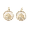 Brass Micro Pave Cubic Zirconia Pendants KK-P260-21G-1