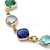 Colorful Glass Link Chain Bracelets BJEW-B075-02-2