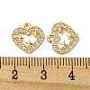 Brass Micro Pave Clear Cubic Zirconia Charms KK-H460-49G-3