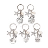 Tibetan Style Alloy with Natural Shell Keychain KEYC-JKC00929-1