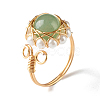 Natural Green Aventurine Finger Ring for Girl Women X1-RJEW-TA00012-1-9