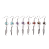 4 Pairs 4 Styles Natural & Synthetic Mixed Gemstone Dangle Earrings Set EJEW-TA00346-1