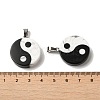 Natural Howlite & Obsidian Flat Round Pendants G-C095-05P-3