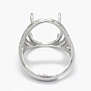 925 Sterling Silver Rhinestone Claw Finger Ring Components STER-E061-43P-4