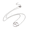 304 Stainless Steel Wave Pendant Necklace for Women NJEW-G019-02-4