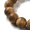 15mm Round Wood Beaded Stretch Bracelets BJEW-B080-10C-2