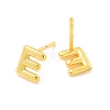 Brass Hollow Out Initial Letter Stud Earrings for Women EJEW-A044-01G-E-2