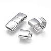 304 Stainless Steel Fold Over Clasps STAS-G143-25P-3