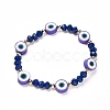 Evil Eye Handmade Polymer Clay Beads Stretch Bracelet for Girl Women BJEW-JB06814-3