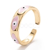 Brass Enamel Cuff Rings RJEW-I077-18G-2