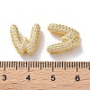 Rack Plating Brass Micro Pave Cubic Zirconia Slide Charms KK-C084-34G-W-3