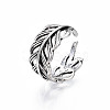 Alloy Leaf Wrap Open Cuff Ring for Women RJEW-T009-30AS-1