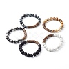 Natural Mixed Stone Round Beads Stretch Bracelets BJEW-JB06637-1