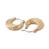 Ion Plating(IP) 304 Stainless Steel Croissant Hoop Earrings for Women EJEW-E199-09G-2