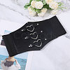 PU Leather Wide Elastic Corset Belt with Alloy Heart Buckle AJEW-WH0007-26-4