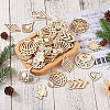 Elecrelive 100Pcs 10 Styles Undyed Natural Wooden Big Pendants WOOD-EL0001-03-15