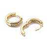 Brass with Clear Cubic Zirconia Hoop Earrings EJEW-B035-33KCG-2