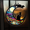 Moon with Cat Window Suncatchers PW-WG7D0D8-08-1