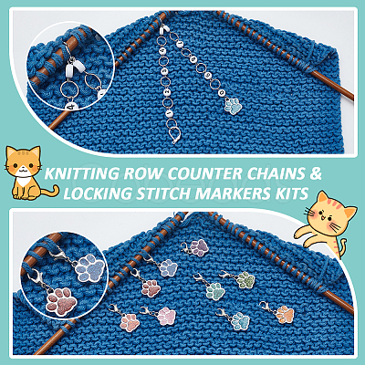 Knitting Row Counter Chains & Locking Stitch Markers Kits HJEW-AB00537-1