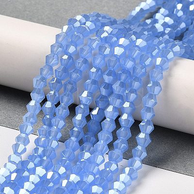 Imitation Jade Electroplate Glass Beads Strands EGLA-F029-J4mm-A04-1