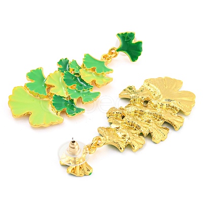 Saint Patrick's Day Theme Zinc Alloy Dangle Stud Earrings EJEW-Z030-02B-1