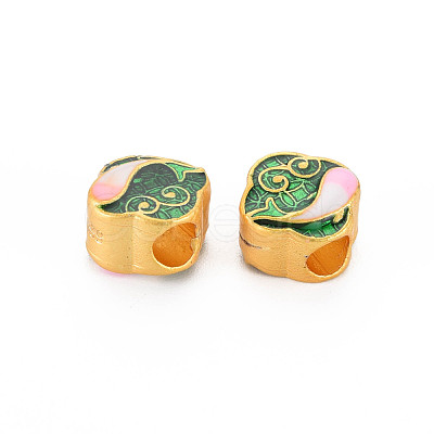 Rack Plating Alloy Enamel European Beads ENAM-N056-016-1