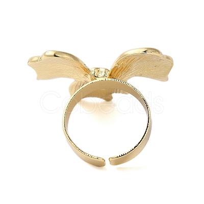 Bowknot Alloy Open Cuff Rings RJEW-U006-05G-1