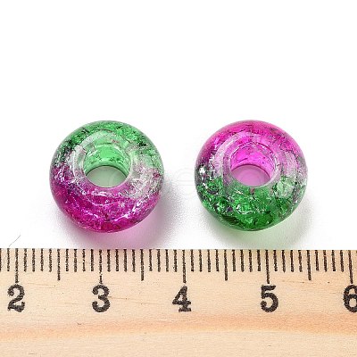 Two Tone Transparent Crackle Acrylic European Beads TACR-P009-B01-02-1