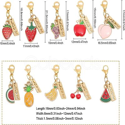 CHGCRAFT Fruit Theme Alloy Enamel Pendant Decorations HJEW-CA0001-44-1