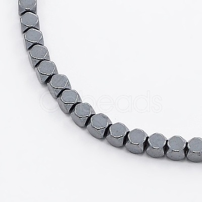 Faceted Non-magnetic Synthetic Hematite Cube Beads Strands G-N0014-26-1