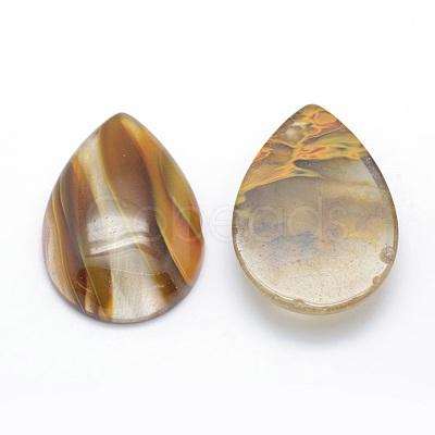 Tigerskin Glass Cabochons X-G-P393-G02-1