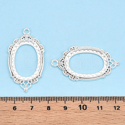 Zinc Alloy Link Cabochon Settings PALLOY-WH0001-35S-1