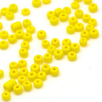 Frosted Opaque Glass Seed Beads SEED-R029-4mm-A04-1