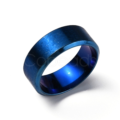 Titanium Steel Wide Band Finger Rings for Women Men RJEW-WH0009-13D-BU-1