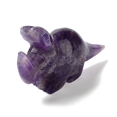 Natural Amethyst Carved Healing Rhinoceros Figurines DJEW-P016-01I-1