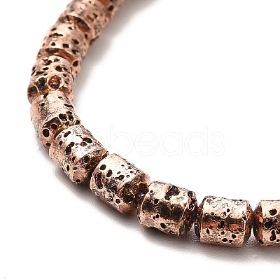 Electroplated Natural Lava Rock Beads Strands G-G984-04R-1