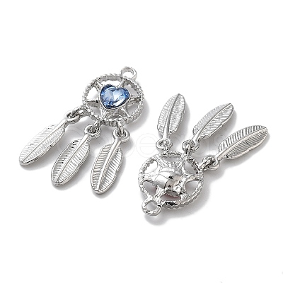 Rack Plating Alloy Rhinestone Pendants PALLOY-F311-19P-1