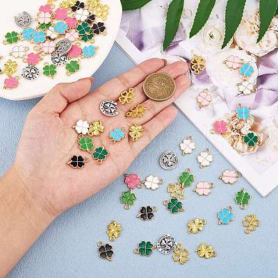 100Pcs 10 Style Alloy Pendants FIND-SZ0002-57-1