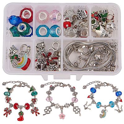 SUNNYCLUE Brass European Style Bracelet Jewelry Making Set DIY-SC0007-02-1