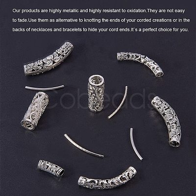 Alloy Tube Beads Hollow Finding Beads PALLOY-PH0012-41-1