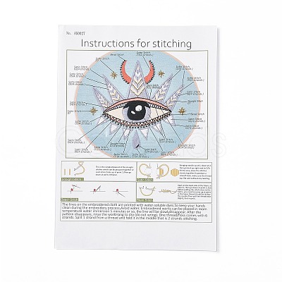 DIY Eye & Moon Pattern Embroidery Kits DIY-E063-01B-1