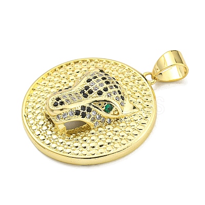 Brass Micro Pave Cubic Zirconia Pendants KK-K354-11B-G-1