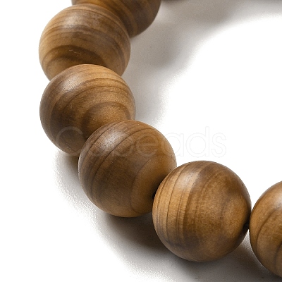 15mm Round Wood Beaded Stretch Bracelets BJEW-B080-10C-1